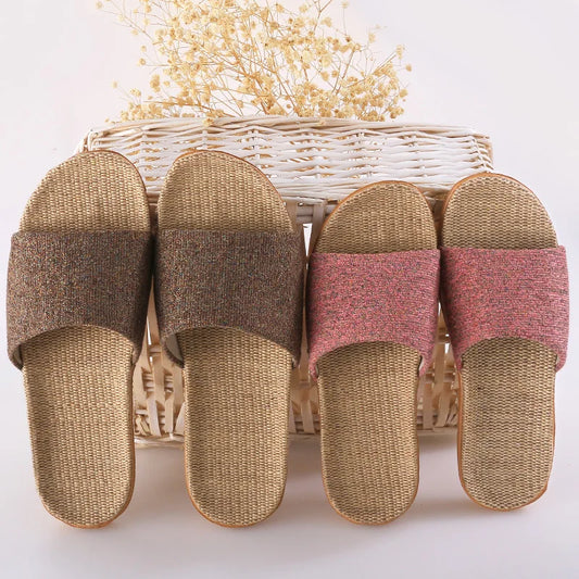 Natural Breeze Linen Slippers