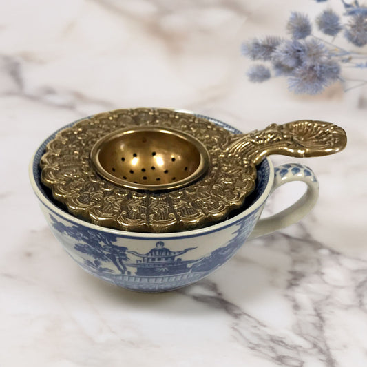 Antique Brass Tea Strainer. From US