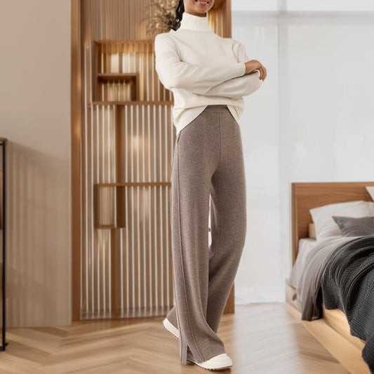 High-Waisted Wide-Leg Wool Pants