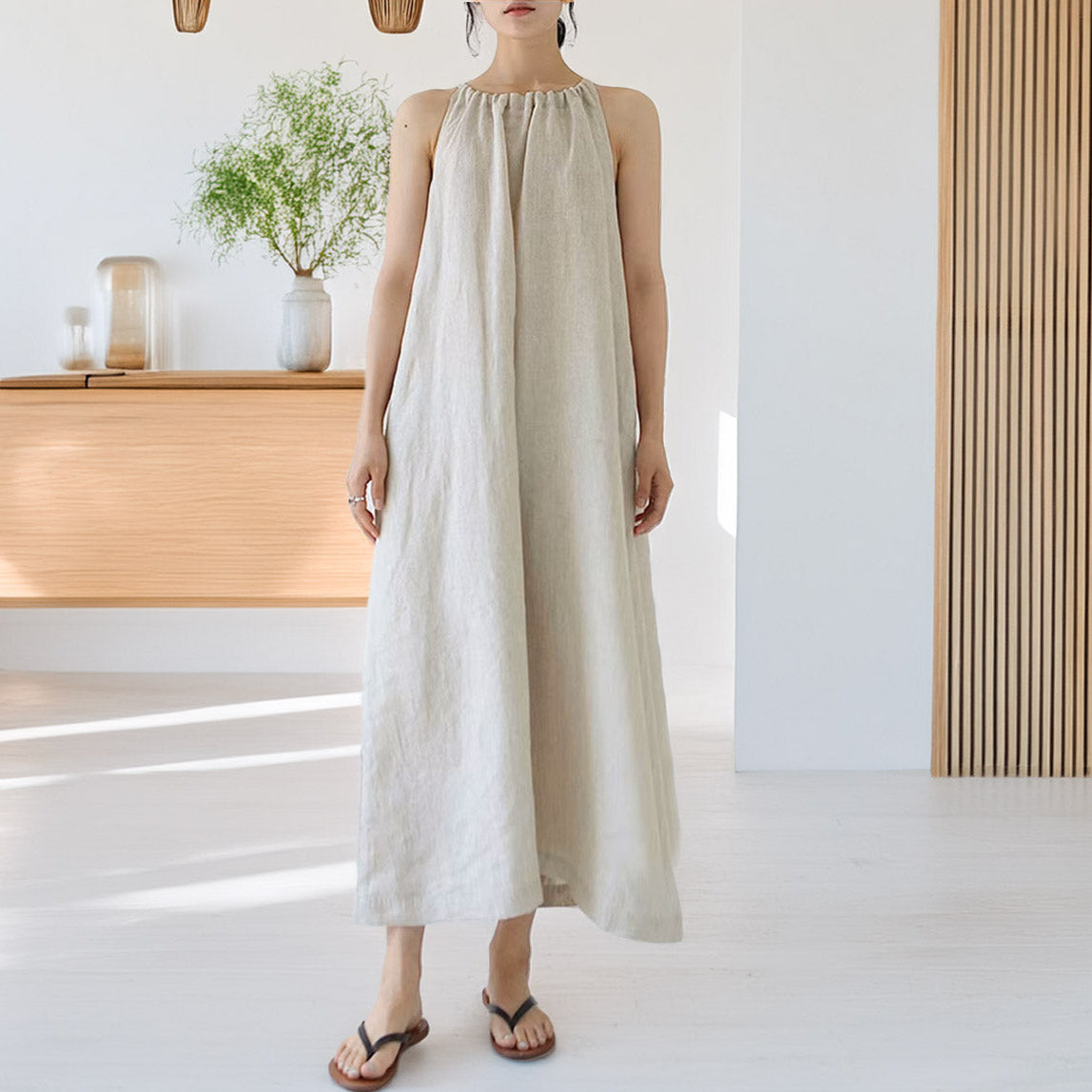 Ethereal Linen Maxi Dress