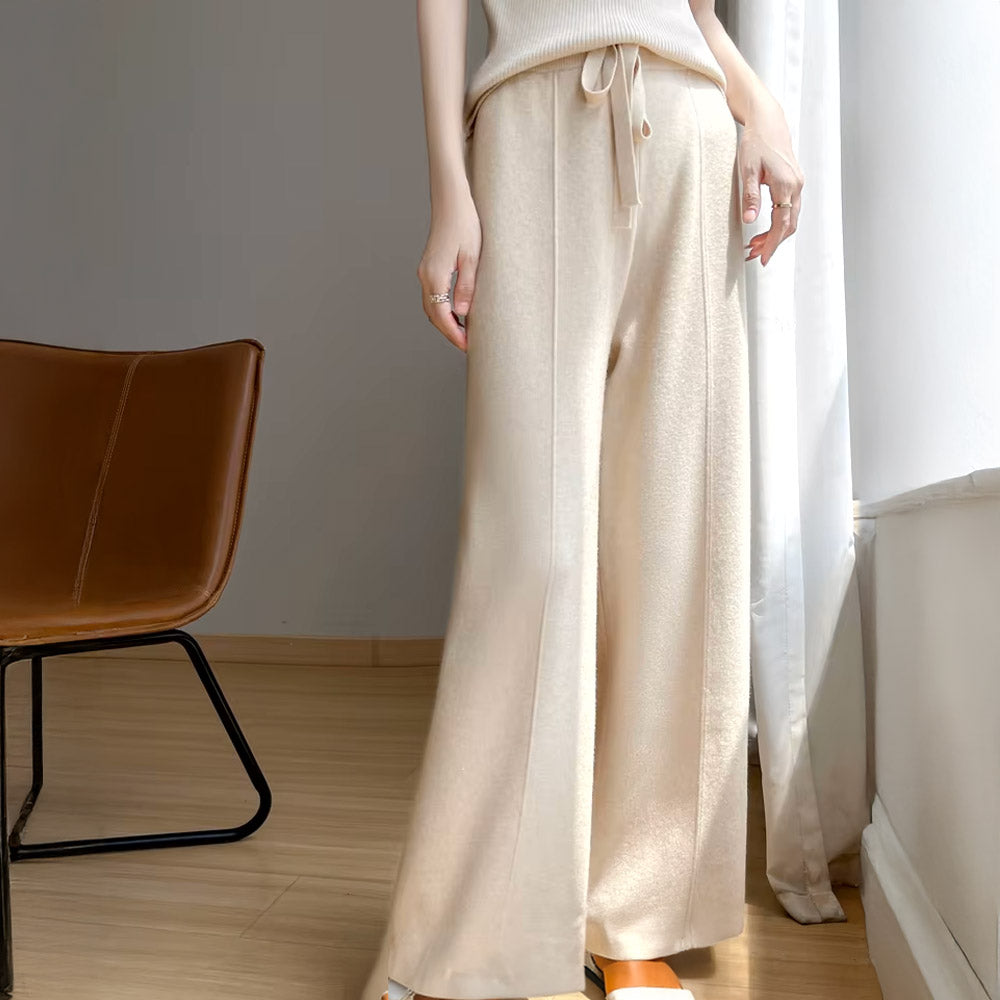 Cozy High-Waist Cashmere Lounge Pants