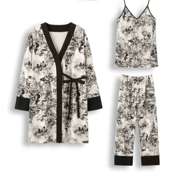 Bold Brushstroke Kimono Lounge Set