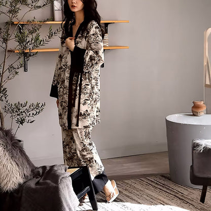 Bold Brushstroke Kimono Lounge Set