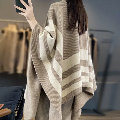 Cozy Striped Wool Shawl